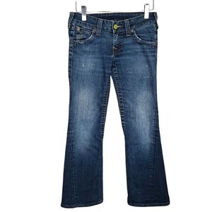 Vintage True Religion Women's Joey Twist Seam Flare Jeans Flap Pocket Sz 28